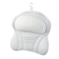 Coussin de bain pour baignoire, soutien-tête et nuque, en tissu maille 3D doux