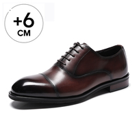 Chaussures Oxford pour hommes Factory Business, rehaussantes invisibles de 6 cm, à coupe large, grandes tailles, avec mousse à mémoire de forme