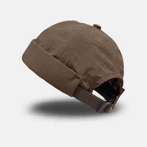 หมวกบีนนี่ทรงโด๊กเกอร์ไม่มีปีก ผ้าไนลอนแห้งเร็ว หมวกมิกิพร้อมสายรัดด้านหลังปรับได้ สำหรับผู้ชาย สไตล์สตรีทแวร์ - Product Image 6