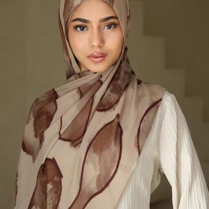 Hiyab Modal con Estampado Musulmán y Logotipo Personalizado para Mujer, Pañuelo para las 4 Estaciones, Personalizable, Transpirable, Ligero, Duradero, Elegante y Suave - Product Image 2