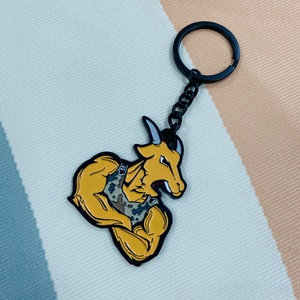 Cartoon Anime Inspired Metal Crafts Cute Design Metal Brooch Badge Pin Souvenir Keychain Key Chains Rings