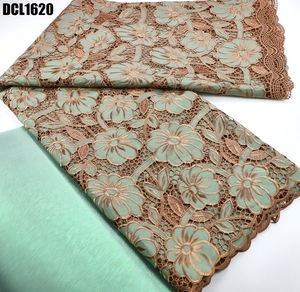 Supoo 2023 top-end tessuto da ricamo solubile in acqua cavo africano <span class=keywords><strong>pizzo</strong></span> Chiffon tessuto di <span class=keywords><strong>pizzo</strong></span> Guipure Top modelli di abiti da sposa - Product Image 6