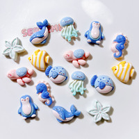Colle crème faite à la main accessoires de bricolage coque de téléphone chaussures-Patch en résine marine perles acryliques en vrac méduse perles de Lucite en plastique