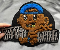 Écussons 3D personnalisés en chenille avec support brodé à coudre, bordure découpée à chaud, motif lettre rouge et ours pour uniformes et chapeaux