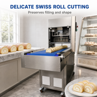 Machine à découper le fromage congelé à ultrasons durable du Groupe Wanli, haute productivité, qualité alimentaire, pour boulangerie, coupe-gâteau roulé suisse