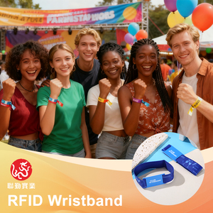 Pulsera de Tela Elástica Impermeable con RFID NFC de 13.56MHz Personalizada Promocional para Control de Acceso a Eventos - Product Image 1