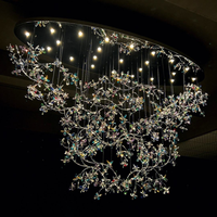 Luminaire suspendu en verre moderne personnalisé de luxe, créatif et décoratif, pour hall d'hôtel, restaurant, salle de banquet