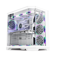 Boîtier PC ATX Full-Tower en verre trempé 2024, boîtier de jeu, alimentation, refroidisseur d'air, boîtier PC de jeu
