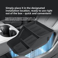 Organisateur de rangement sous console compatible Tesla Model Y 2025 en élastomère thermoplastique, style minimaliste, optimise l'espace