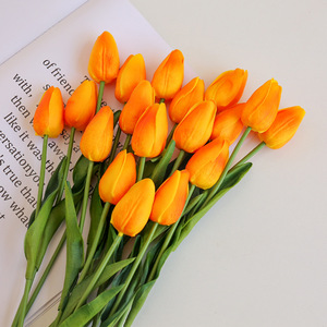 Mini Tulipanes Artificiales Amarillos y Rosas de Alta Simulación para Decoración del Hogar, Bodas y Accesorios de Fotografía al por Mayor - Product Image 4