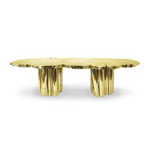 Стол из нержавеющей стали, роскошный стол из нержавеющей стали, современный креативный обеденный стол