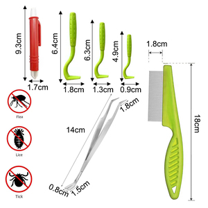 Bán Hot Pet Loại Bỏ Flea Lược Nhựa Xử Lý Thép Không Gỉ Đầu Mèo Con Chó Chấy Lược Flea Remover Kit - Product Image 3