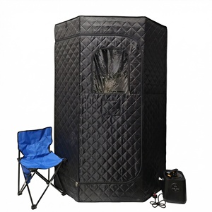 Sauna Eléctrica Portátil Moderna de Diseño Pentagonal, Cabina de Vapor Acrílica para el Hogar, Ideal para Apartamentos y Salas de Estar - Product Image 1