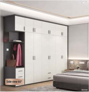 SANTOPOVA Armoire de rangement moderne personnalisable avec porte battante, tringle de suspension et tiroirs pour chambre à coucher - Product Image 3
