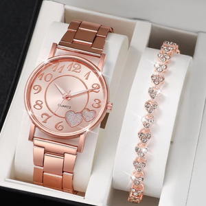 New <strong>women's</strong> <strong>watch</strong> <strong>set</strong>: Light luxury and versatile quartz <strong>watch</strong>, bracelet, ring, stud necklace, heart <strong>set</strong> <strong>watch</strong> - Product Image 6