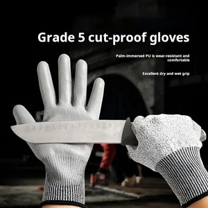 Wholesale Dipped PU Coated Five-level Anti-cutting Protective Wear-resistant <b>Rubber</b> Insurance Construction - Product Image 3