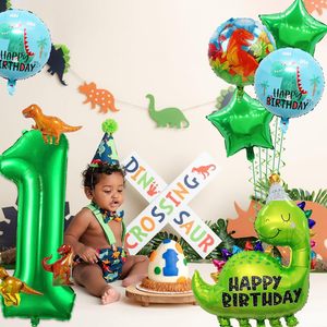 Decoraciones de Cumpleaños con Globos de Dinosaurios, Globo de Número de Papel de Aluminio, Globos de Dinosaurios, Globo de Corona Verde para Fiesta de Baby Shower de 1er Cumpleaños - Product Image 5