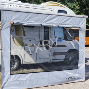 TYTXRV UV Blocker Motorhome <span class=keywords><strong>Camping</strong></span> Trailer Canopy Shelter W2.5 * H2.2MSun Shade Brown Mesh Rv Side Auvent Sunshade tissu - Product Image 3