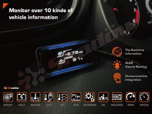Solution de surveillance des données du véhicule OBD2 intelligente pour les ateliers de modification automobile et les magasins de pièces automobiles, Shadow D-Meter 2 Plus OBD2, jauge numérique de voiture - Product Image 3