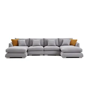 Bộ Sofa Phòng Khách Bộ Đồ Nội Thất Phòng Khách Hiện Đại Ghế Sofa Cắt Hình Chữ U 2 Ghế Không Tay + 2 Ghế Sofa Giường Ngủ