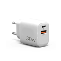 Chargeur mural pour téléphone portable à charge rapide USB A+C PD 30W QC3.0 Type C avec logo personnalisé en gros pour iPhone Samsung Android