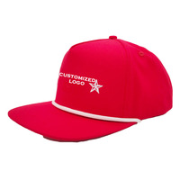 Vente en gros personnalisé rouge 5 panneaux en coton à bord plat deux tons structuré Snapback Mesh Trucker Hat Caps Gorras pour enfant et adulte