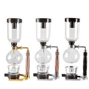 Sifón de Café CAFEMASY con Mango de Madera, Sifón de Café Espresso, <span class=keywords><strong>Cafetera</strong></span> de <span class=keywords><strong>Metal</strong></span> para 3 Tazas - Product Image 1