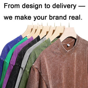 Wholesale Oem 100% Cotton Mens Oversized Tshirt Dtg Print Tee Logo T-shirt Heavyweight Stone Acid Washed Vintage Custom T Shirt - Product Image 3