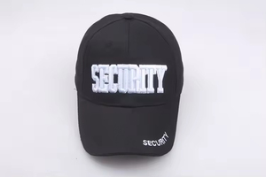Custom Embroidered Security <b>Hat</b> Baseball Cap Adjustable Men’s Cap in Black Blue Khaki Color for Uniform Work Safety - Product Image 5