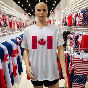 T-shirt personnalisé 2026 Canada Sports Soccer imprimé drapeau national, écologique, extensible dans les deux sens, pour les fans de football - Product Image 6