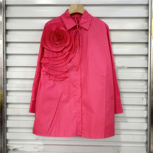 <span class=keywords><strong>Camicia</strong></span> in cotone primavera estate Chic da <span class=keywords><strong>donna</strong></span> <span class=keywords><strong>con</strong></span> motivo plissettato a maniche lunghe <span class=keywords><strong>con</strong></span> collo a fiocco stile Polo - Product Image 2