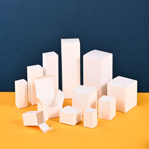 Boîtes en carton blanc, emballage fixe, 350 g/m², 3 couches, impression de logo personnalisable, différentes tailles, pour emballage cadeau et cosmétiques - Product Image 1