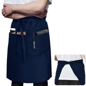 Delantal de Servicio de 22 x 34 Pulgadas, Color Azul Oscuro, con 3 Bolsillos, Delantales de Bistro para Hombres y Mujeres, Camareros, Chefs, Impermeables - Product Image 1