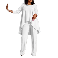 Ensemble de mode deux pièces grande taille pour femme, style pantalon et robe, pour le commerce extérieur