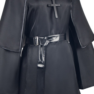 Nouvelle robe de nonne noire pour <span class=keywords><strong>adulte</strong></span> avec ceinture, robe à manches trompette pour Halloween, <span class=keywords><strong>costume</strong></span> de cosplay pour Pâques, fête ou jeu - Product Image 4