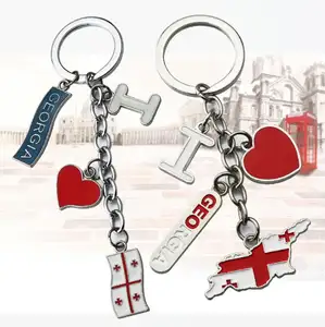 Porte-clés animé en métal avec logo personnalisé en émail dur, alliage à la mode et zinc pour les voyages, excellente idée cadeau