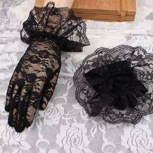 Sexy <b>Lace</b> Trim Short <b>Elastic</b> Retro Bridal Gloves, Fashionable Cheongsam, Elegant and Sexy T5 - Product Image 2