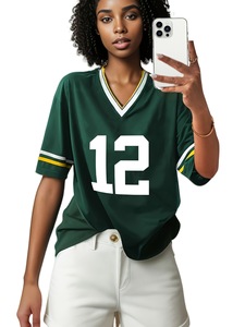 Custom Retro Green <b>American</b> Polyester Breathable Plus Size Short Sleeve Oversized Football Team Jersey for Men - Product Image 2