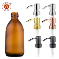Pompe à savon en acier inoxydable 304, pompe à shampoing en métal, surface métallique lisse, utilisation dans les salles de bain d'hôtel