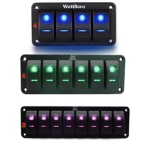 Panneau de commutation à bascule étanche 1 2 3 4 5 6 7 8 gangs pour véhicules marins, voitures, camions, bateaux, camping-cars, bus, 12V 24V, interrupteur marche/arrêt