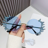 Lunettes de soleil de luxe personnalisées, lunettes à diamants incrustés, tendance, lunettes de soleil géométriques