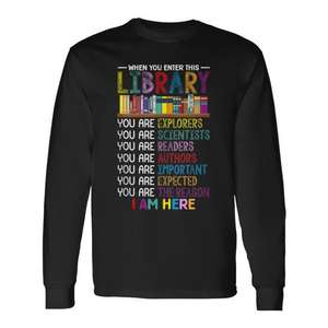 T-shirt à manches longues pour le personnel de la bibliothèque, cadeau pour les bibliothécaires, pour la rentrée scolaire - Product Image 1
