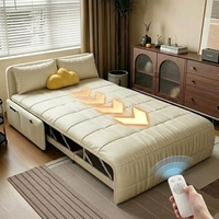 Sofá Cama Plegable Eléctrico Moderno con Control Remoto, Mueble Multifuncional para el Hogar, Hotel y Sala de Estar