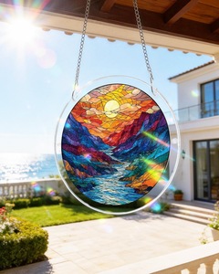 Attrape-soleil en acrylique à faire soi-même, puzzle à suspendre à la fenêtre, 7,4 pouces, 83 pièces, attrape-soleil en verre coloré, cadeau idéal pour maman et la famille - Product Image 6