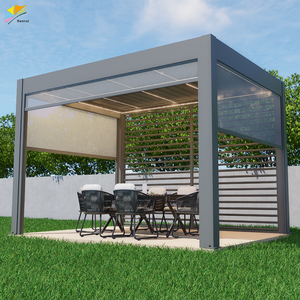 Pérgola de Aluminio con Persianas Eléctricas Motorizadas para Todas las Estaciones, Pabellón de Jardín, Gazebo Exterior con Rejillas - Product Image 6