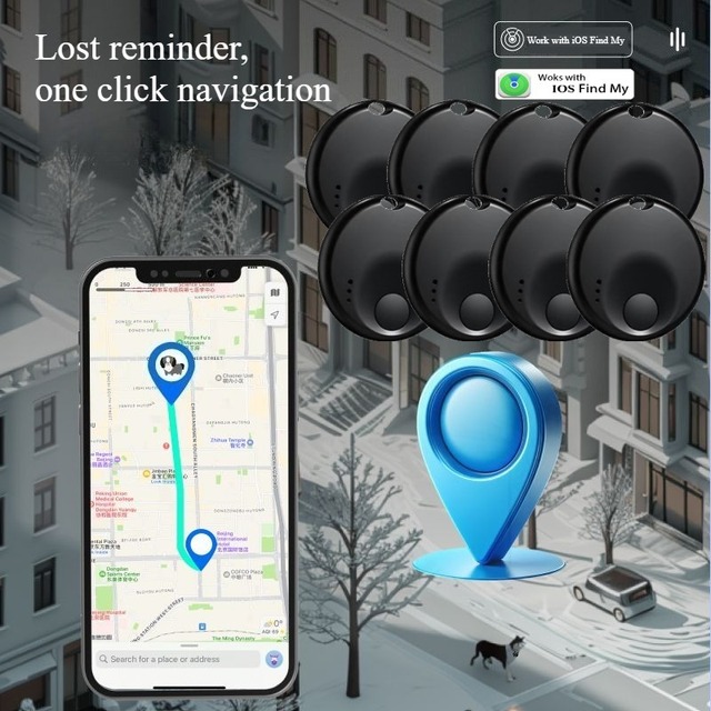 Mini Plastic Smart Tracker Navigation Device Anti-Lost Reminder Tags Car Wallet Key Compatible Apple's 'Find My' APP