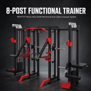 REYK Estación de Gimnasio <span class=keywords><strong>Multifuncional</strong></span> con Rack de Potencia de Ocho Postes, Máquina Smith, Brazos, Pecho, Piernas, Equipo de <span class=keywords><strong>Entrenamiento</strong></span> de Fuerza, Estación de Gimnasio Universal - Product Image 1
