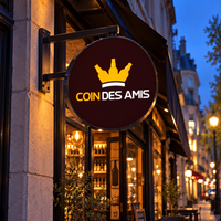 Enseignes lumineuses LED rondes personnalisées pour intérieur, 25-120 cm, double face, enseigne électrique, décoration murale pour salon de beauté, logo