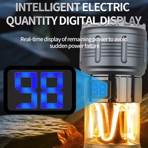 Mạnh mẽ đèn Pin 4500mAh pin Zoomable Torch Loại-C ánh sáng màu vàng Dải bầu không khí Đảng Đèn Flash Đèn Cắm Trại đèn lồng - Product Image 3