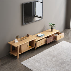 Muebles de Salón de Diseño Nórdico, Mueble de <span class=keywords><strong>TV</strong></span> Extensible, Mueble de <span class=keywords><strong>TV</strong></span> Moderno de Madera - Product Image 1